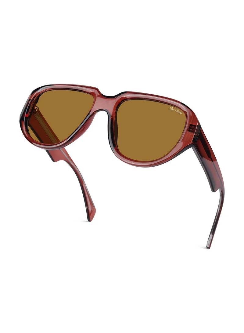 Woggles Red Pappy Lumivista Brown Oversized Sunglasses