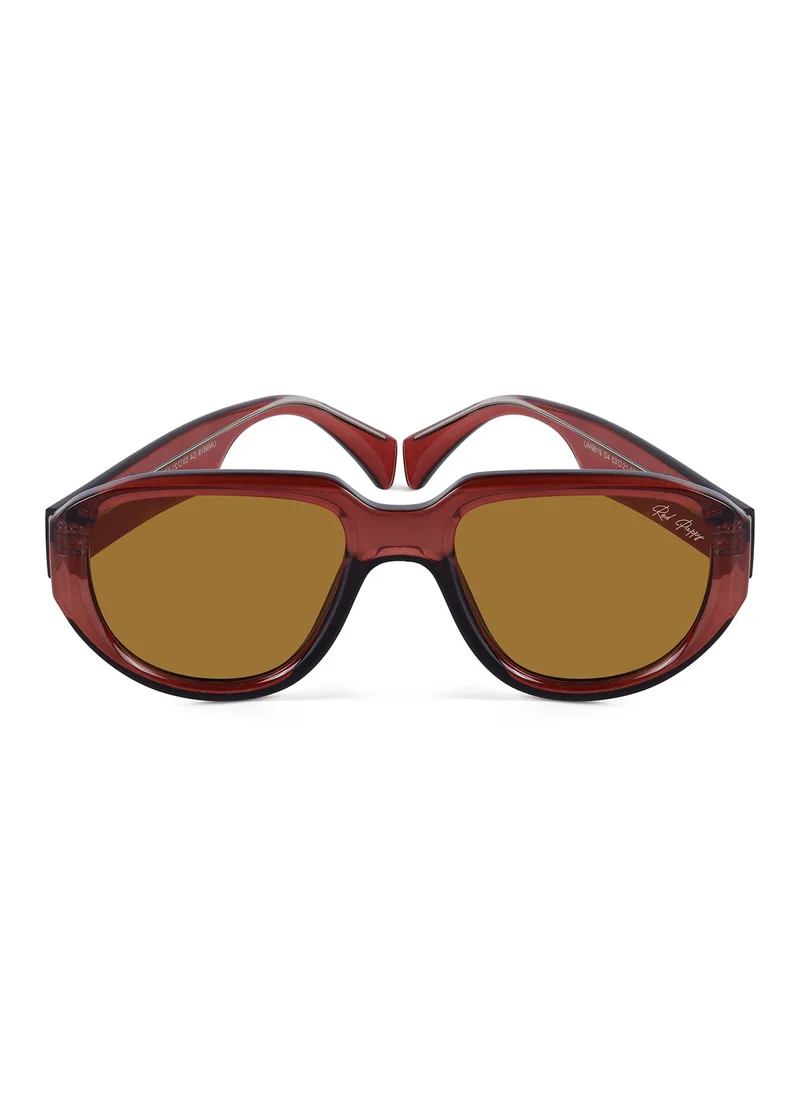 Woggles Red Pappy Lumivista Brown Oversized Sunglasses