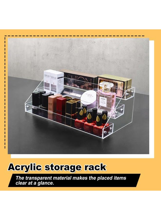 POUYRBA Acrylic Riser, 12inch 3 Tier Acrylic Risers for Display Premium Clear Perfume Organizer Easy Assemble Skincare Organizers Cupcake Stand Sturdy Acrylic Shelves for Display Decoration and - Image 5