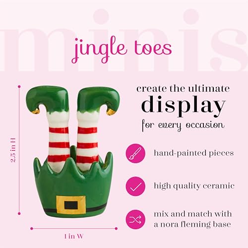 nf nora fleming nora fleming Jingle Toes (Elf Feet) - Hand-Painted Ceramic Christmas Decor - Winter Minis for the Home and Office - Image 2