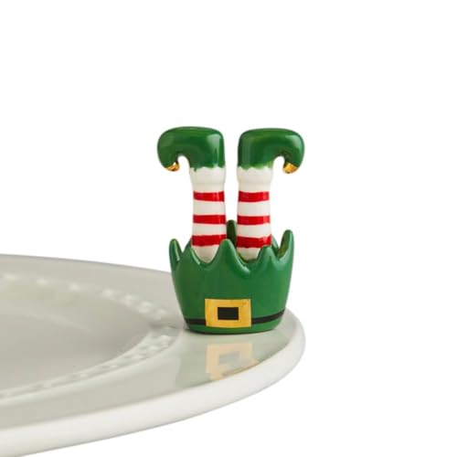 nf nora fleming nora fleming Jingle Toes (Elf Feet) - Hand-Painted Ceramic Christmas Decor - Winter Minis for the Home and Office - Image 1