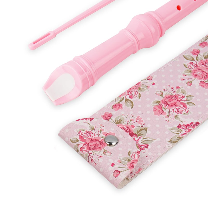 Haecsfl Recorder Instrument for Beginner Adults,8-Hole Soprano Descant Recorder Music Flute with with Cleaning Rod & Leather Case For Home Entertainment(2-Pink Rose) - Image 5