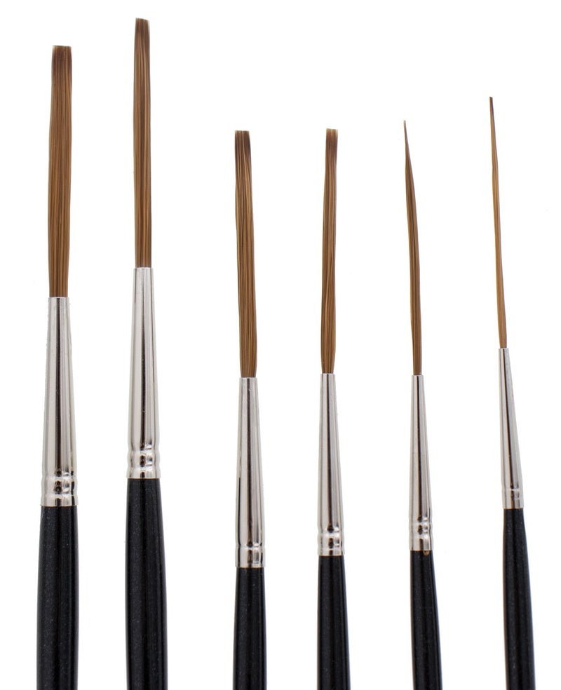 Mack Brush Andrew Mack Brush AMVD-SL-Set Von Dago Saber Liner Set of 6 Pinstriping Brushes Sizes 4/0-6 - Image 2