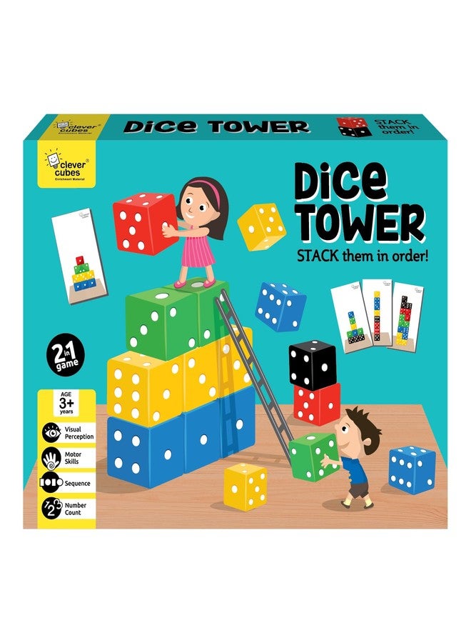 كليفر كيوبس برج مكعبات كليفر كيوبز، ألعاب تعليمية، ألعاب تفاعلية، مثالية كهدية عيد ميلاد للأطفال، متعدد الألوان - Image 1