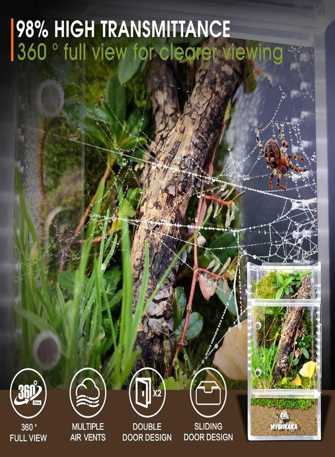 MYGIIKAKA Jumping Spider Enclosure Accessories, Tarantula Spider Box, Bug Cage, Praying Mantis Habitat Enclosure, Snail Insect Terrarium, Caterpillar Habitat - Image 2