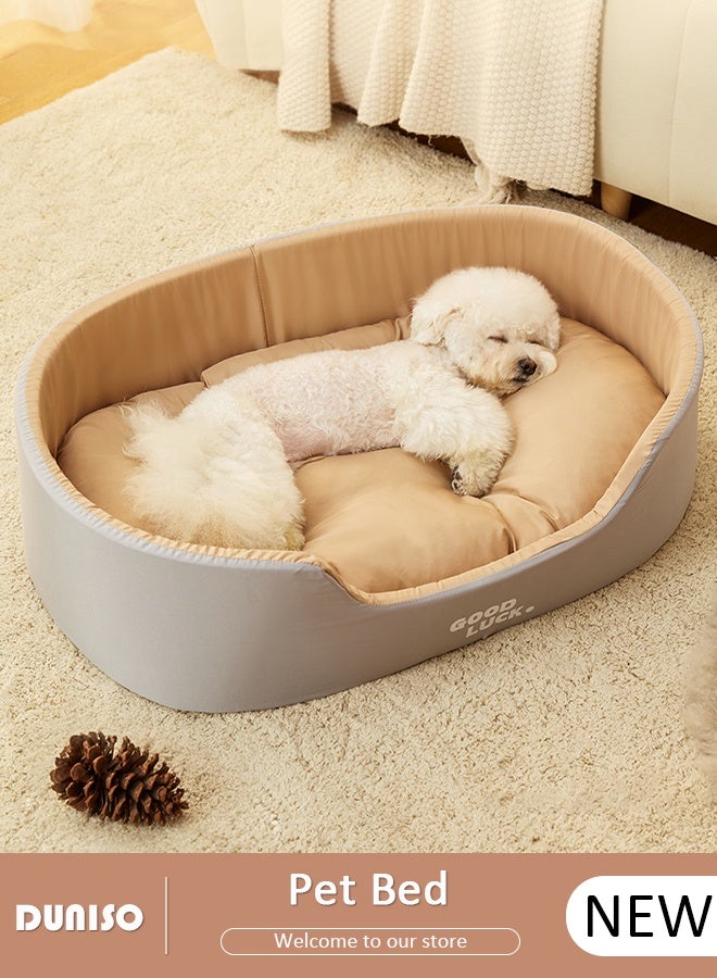 DUNISO سرير صغير للكلاب، أريكة حيوانات أليفة، أريكة جرو، سرير مريح بغطاء قابل للإزالة والغسل، ناعم جداً وقابل للغسل في الغسالة مع خاصية عدم الانزلاق، لسرير نوم للكلاب الصغيرة والمتوسطة مع وسادة مملوءة بشكل كثيف. - Image 1