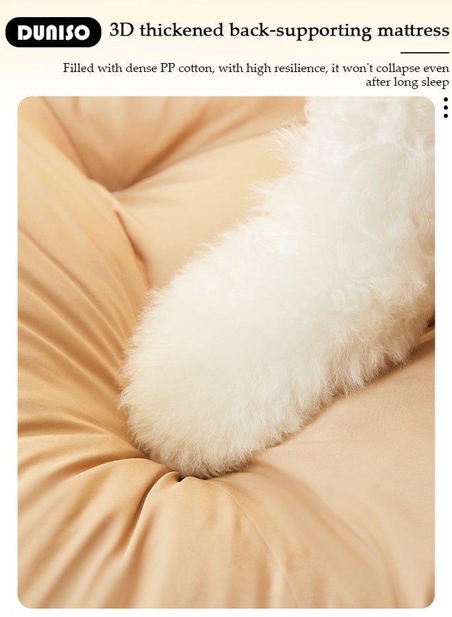 DUNISO سرير صغير للكلاب، أريكة حيوانات أليفة، أريكة جرو، سرير مريح بغطاء قابل للإزالة والغسل، ناعم جداً وقابل للغسل في الغسالة مع خاصية عدم الانزلاق، لسرير نوم للكلاب الصغيرة والمتوسطة مع وسادة مملوءة بشكل كثيف. - Image 4