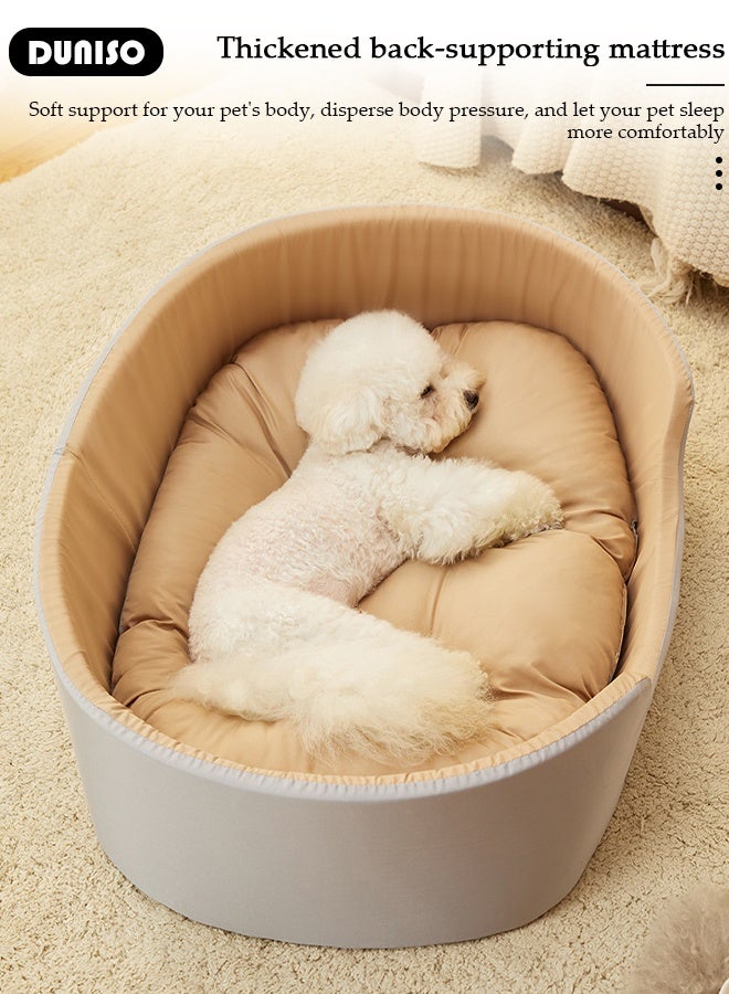 DUNISO سرير صغير للكلاب، أريكة حيوانات أليفة، أريكة جرو، سرير مريح بغطاء قابل للإزالة والغسل، ناعم جداً وقابل للغسل في الغسالة مع خاصية عدم الانزلاق، لسرير نوم للكلاب الصغيرة والمتوسطة مع وسادة مملوءة بشكل كثيف. - Image 3