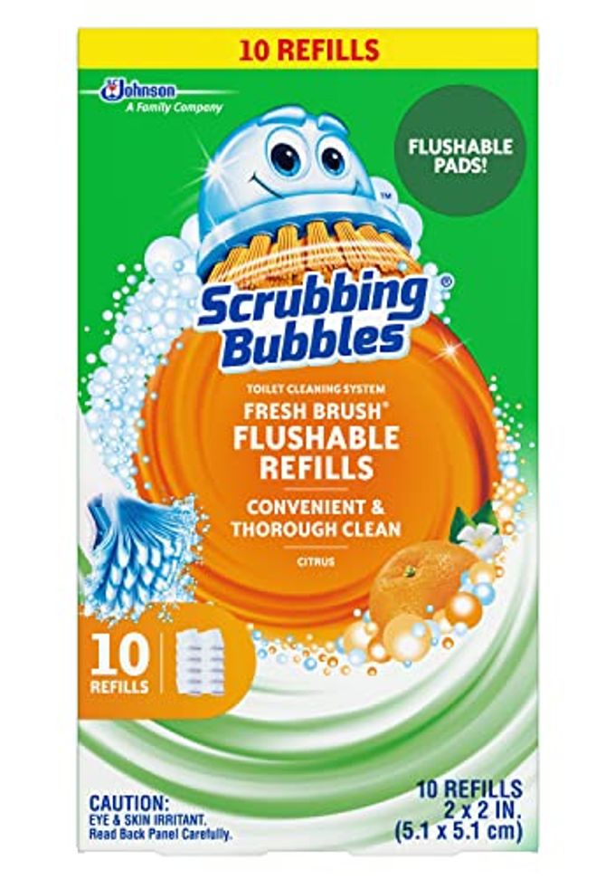 FRESH BRUSH FLUSHABLE REFILL PADS FOR TOILET CLEANING SYSTEM CITRUS ACTION SCENT TOILET TOILET BOWL CLEANER 10 CT REFILL PADSPACK PACK OF 1