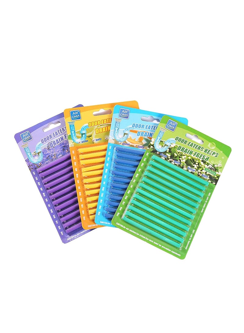 Excefore Drain Sticks Drain Cleaner Sticks Drain Deodorizer Sticks For Preventing Clogs Eliminating Smelly Odor,Keep Odor Free For Bathroom,Kitchen,Toilet,Shower Drain(random Color)  - Image 1