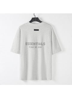 FEAR OF GOD ESSENTIALS V-Neck Tee Casual Fit white flower ash