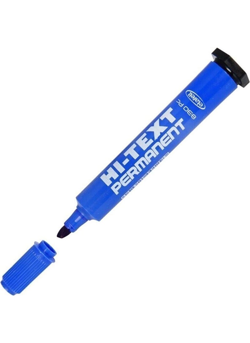Fibracolor Hı-Text 48 Pieces 830PC Cut Tip Permanent Pen Box Pen Blue  - Image 4