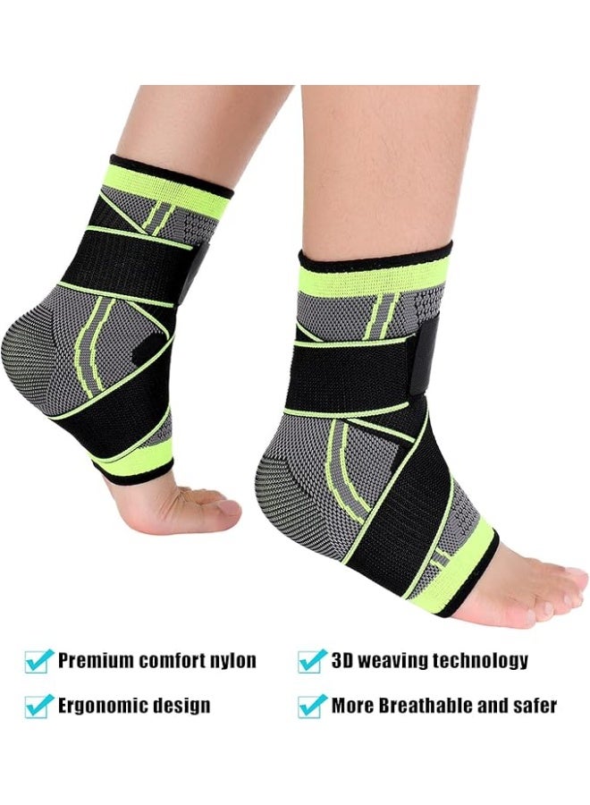 Premium Ankle Support Brace (Set of 2) – Elastic Compression Socks with Adjustable Stabilization Straps – Foot Arch & Ligament Support for Injury Recovery & Pain Relief - Image 4