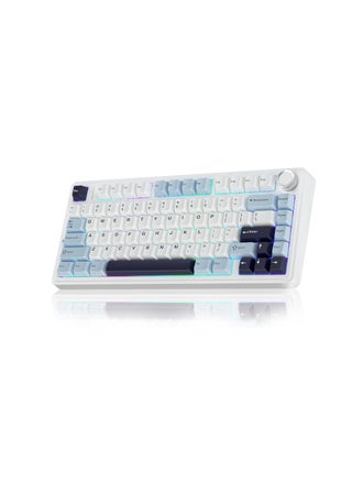 AULA F75 75% Wireless Mechanical Keyboard,Gasket Hot Swappable Custom Keyboard,Pre-lubed Reaper Switches RGB Backlit Gaming Keyboard,2.4GHz/Type-C/BT5.0 Mechanical Keyboard (Ice Vein switch White & Blue) - pzsku/ZAE5E042FD9124B1141DBZ/45/_/1733566255/8856afd8-bb47-4e6a-90e7-84337db40f64