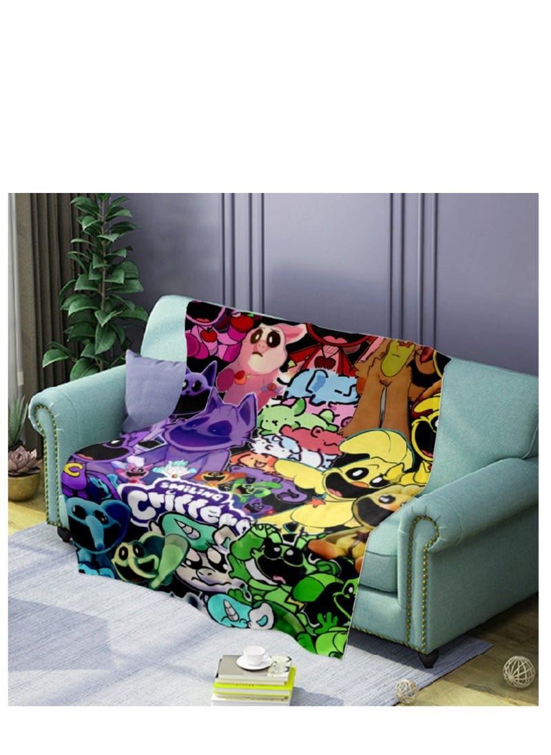 Y&D poppy playtime smiling crittersFlannel Throw Blanket  Super Soft Lightweight Air Conditioner Blanket Cooling Summer Blanket Towel Blanket For Couch  - Image 1