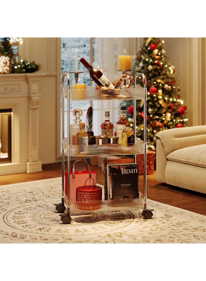 فلاي رود عربة تخزين متحركة من 3 طبقات، عربة تخزين متحركة بعجلة، عربة أدوات مساعدة سهلة التجميع، تخزين وتنظيم للحمام المطبخ مكتب غرفة النوم صالون غرفة الحرف غرفة الحضانة - Image 5