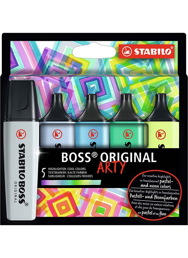 STABILO Boss Original Arty Cool Colors Marking Pen Set of 5  - Image 1