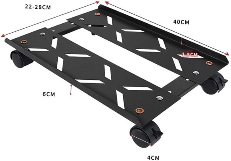 Adjustable Steel PC Stand with Wheels Size 1 for Desktop Tower Airflow and Mobility - Image 3