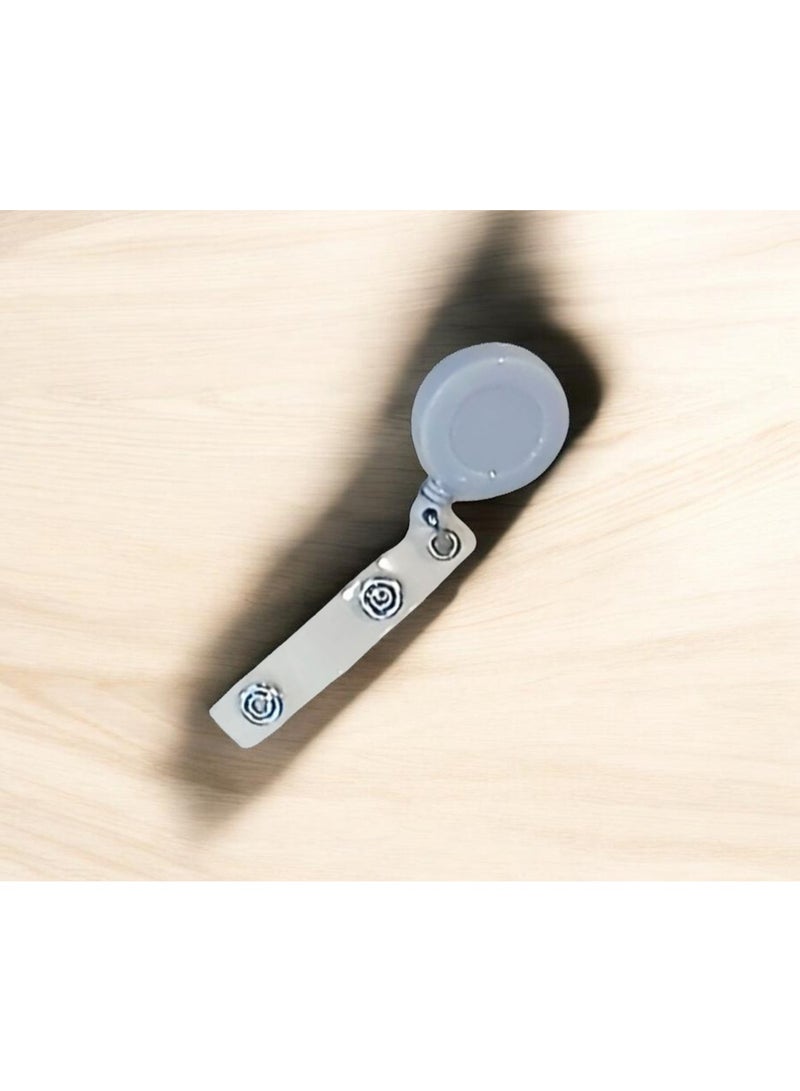 Vphom Retractable Badge Reel Card Holder with Clear ID Strap, Heavy Duty Metal Clip, Extendable Key & ID Holder for Office, School, Hospital and Workplace Use (Grey) - Image 4