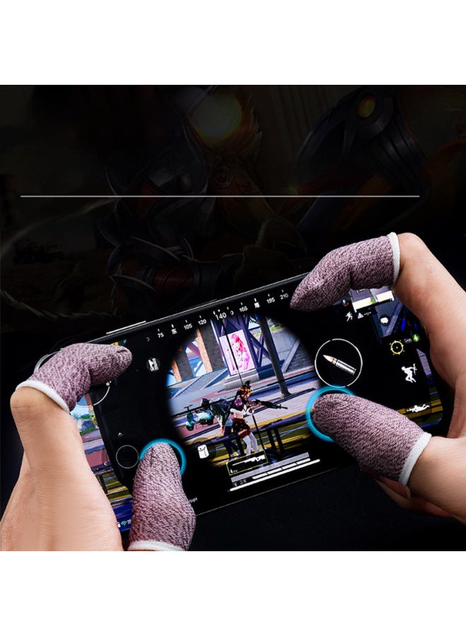 Feizhi Game Finger Set Eating Chicken God Set Double Silver Cloth The Glory Of The King Peace Elite E-sports Finger Set-Product Color:24 Needle White Copper Fiber Black Edge - Image 3