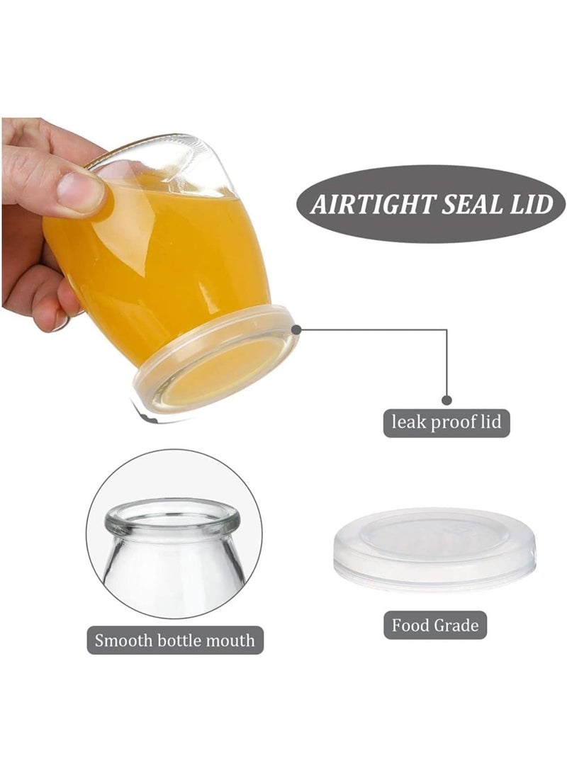 12 Pack 200ml Glass Yogurt Jars with Lids, 7oz Clear Pudding Cups for Dessert, Yogurt, Jelly, Milk, Honey and Homemade Treats, Reusable Round Glass Containers for Home Kitchen Storage - Image 3