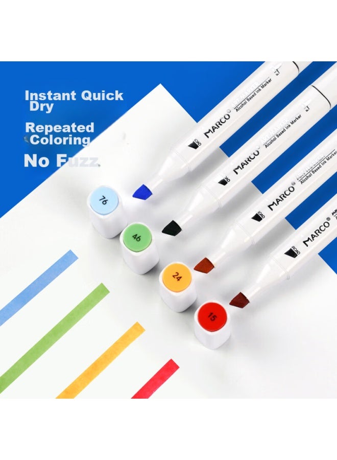 Marco Dual-tip Alcohol-based Markers, 60 Colors, Quick-drying, Professional Art Watercolor Pens For Students And Children, Painting Pigment Set, Gift, Back-to Present - Image 2