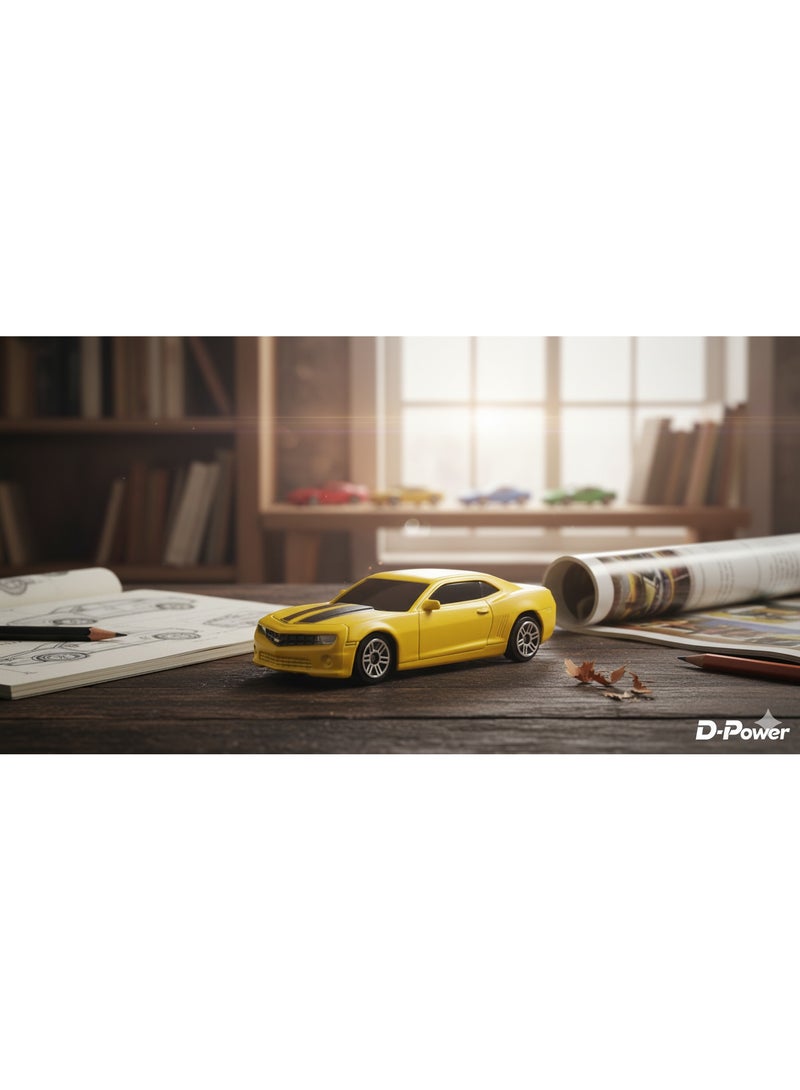 D-Power 1:64 Diecast Chevrolet Camaro Matte Yellow â€“ Collectible Mini Car - Image 2