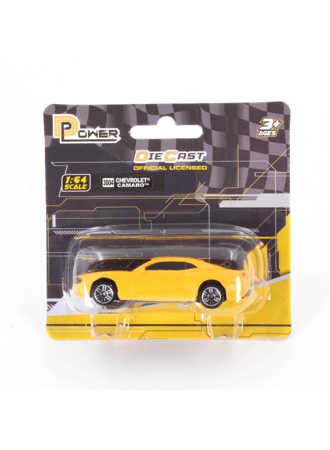 D-Power 1:64 Diecast Chevrolet Camaro Matte Yellow â€“ Collectible Mini Car - Image 4