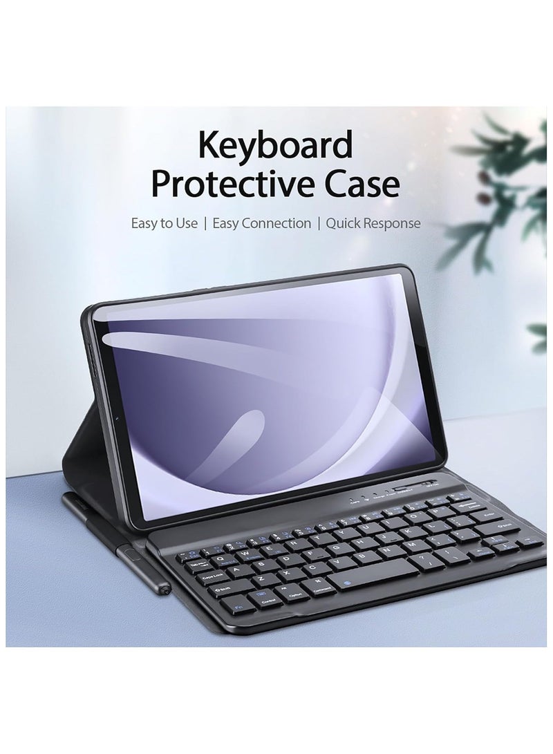 Keyboard Case Compatible Samsung Galaxy Tab A9 2023 Bluetooth with Pen Holder, PU Tablet Holder Cover for - Image 2