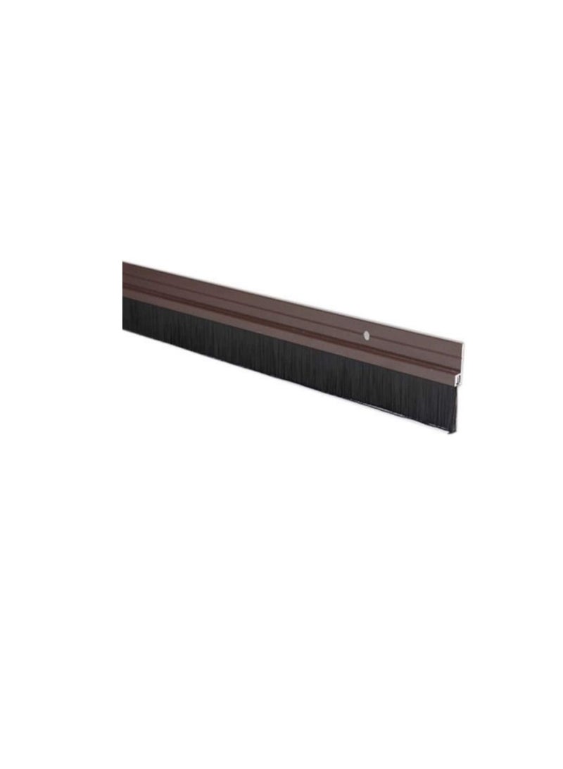 Door Bottom Brush & Rubber Seal with Screw for Exterior/Interior Doors, Insulation Door Seal Sound Proof Under Door Draft Blocker- Keeping Noise Repellent & Dust (90cm, Brush Brown)  - Image 1