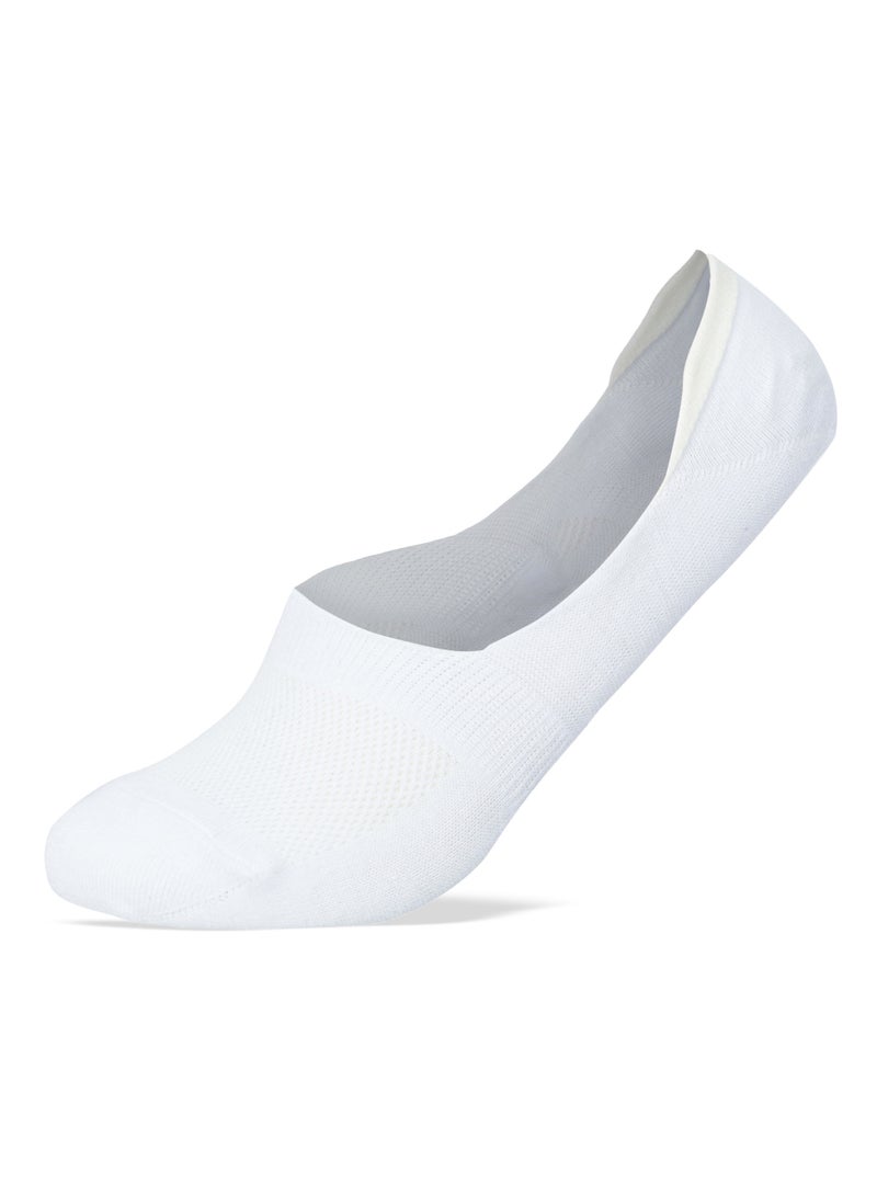 سام سوكس مجموعة من 3 جوارب سيليكون غير مرئية للرجال، لون أبيض سادة - Image 2