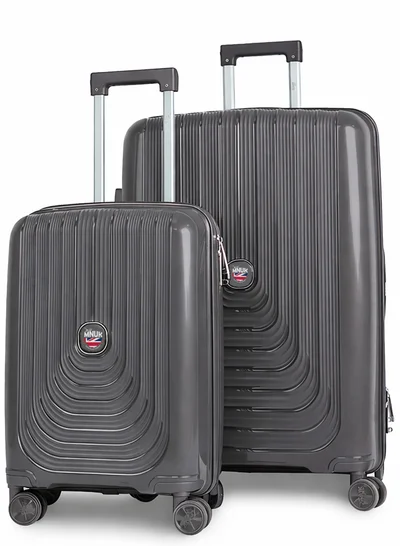 MNUK Viajero Stra Ordinario Set of 2 Luggage|Polypropylene (PP) Hardside Luggage Trolley|Double 360° 4 Wheeler| Cabin-20 Inch, Large-28 Inch|Dark Grey