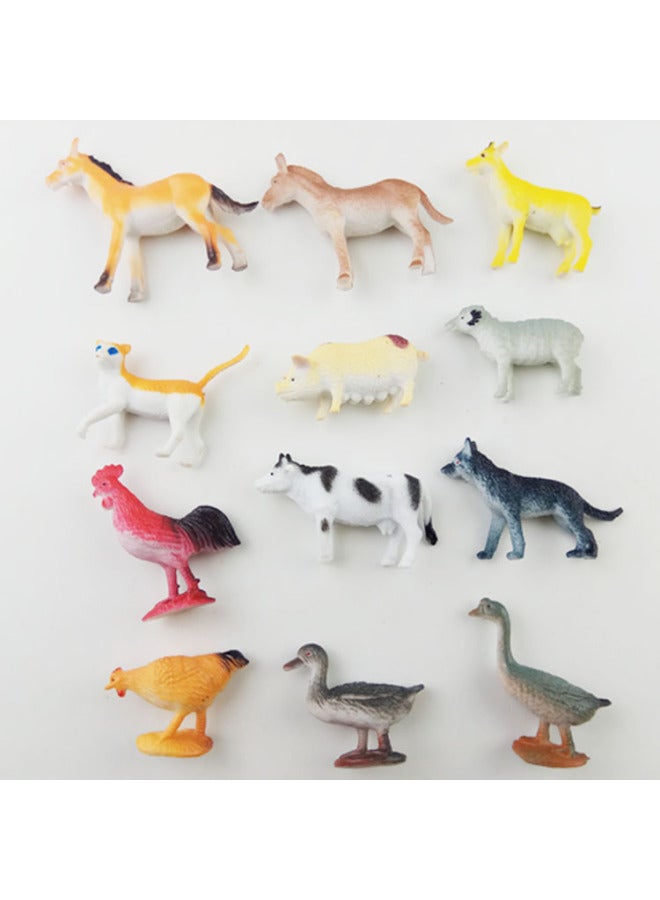 Realistic Goldfish Turtle Crab Frog Tropical Fish Caterpillar Dinosaur Insect Animal Model Toy Set-Color:12 Caterpillars  - Image 3