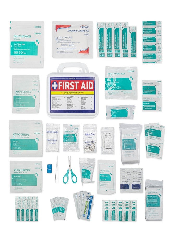 BrightCare First Aid Kit - Wall Mount Back Option, 130 Pieces, Durable Hard Case with Carrying Handle - First Aid Kit for Office, Home, School, Car, Hiking, Camping - by BrightCare - Image 4