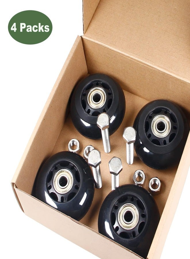Juvielich 2.5" x 1" 4Pcs Chair Caster Wheels 2.5 Inch PU Caster Wheels Just Wheel, Small Plate Casters, Roller Wheel with Bearing Office Chair Wheels Storage Cart Rolling Cart - Image 3