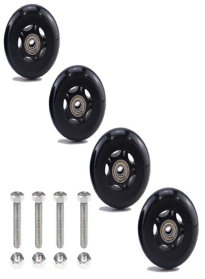 Juvielich 2.5" x 1" 4Pcs Chair Caster Wheels 2.5 Inch PU Caster Wheels Just Wheel, Small Plate Casters, Roller Wheel with Bearing Office Chair Wheels Storage Cart Rolling Cart - Image 1
