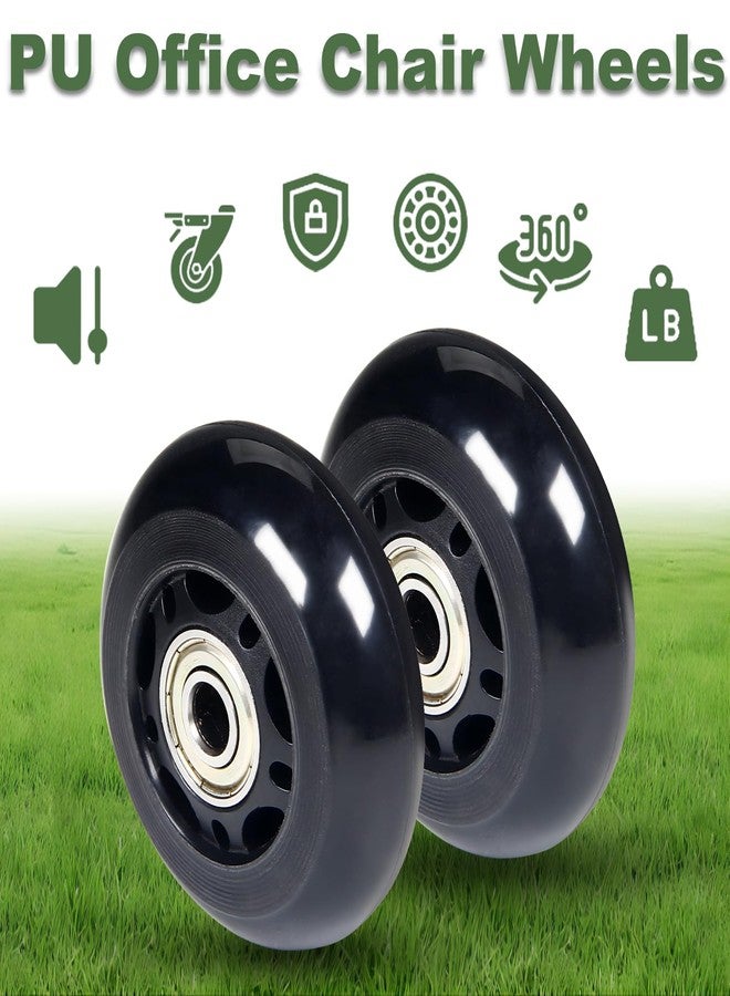 Juvielich 2.5" x 1" 4Pcs Chair Caster Wheels 2.5 Inch PU Caster Wheels Just Wheel, Small Plate Casters, Roller Wheel with Bearing Office Chair Wheels Storage Cart Rolling Cart - Image 5