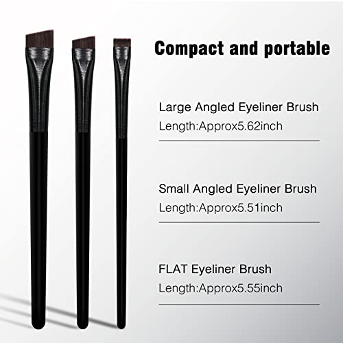 Banidy Eyeliner Brush Brow Tint Brushes Eyebrow Brushes Set Fine Angled Point Angled Slanted Tinting Ultra Thin Flat Makeup Premium Eyebrow Precision Gel Professional Soft Synthetic Hairs - Image 4