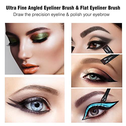 Banidy Eyeliner Brush Brow Tint Brushes Eyebrow Brushes Set Fine Angled Point Angled Slanted Tinting Ultra Thin Flat Makeup Premium Eyebrow Precision Gel Professional Soft Synthetic Hairs - Image 5