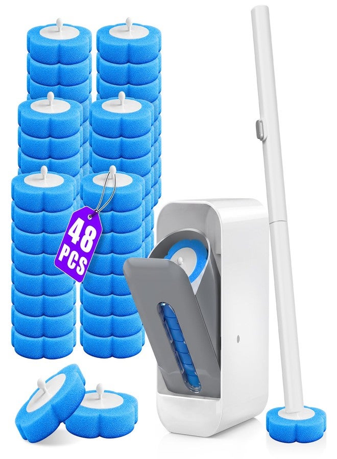 HOMSIER Disposable Toilet Brush-Toilet Bowl Cleaner Wand with 48 Refills - Image 1