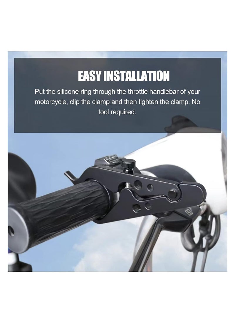 RATSAW - Motorcycle Cruise Control Throttle Lock Assist Aluminum Wrist and Hand Grip Lock Clamp with Silicone Ring Protect Throttle Grip Throttle Control System Most Any Bike Durable Lightweight Aluminum Alloy - Image 1