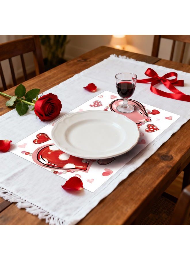 KOPOOEOE 100Pcs Valentine's Day Paper Placemats - Love Heart & Bead Design, Valentine's Day Disposable Table Mats for Wedding, Anniversary & Party Decor - Image 4