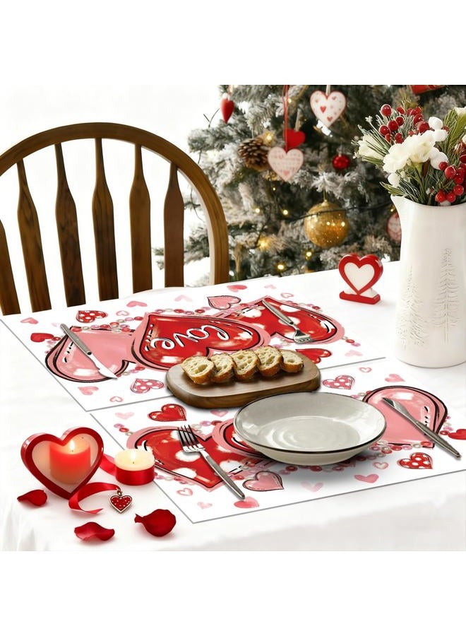 KOPOOEOE 100Pcs Valentine's Day Paper Placemats - Love Heart & Bead Design, Valentine's Day Disposable Table Mats for Wedding, Anniversary & Party Decor - Image 5