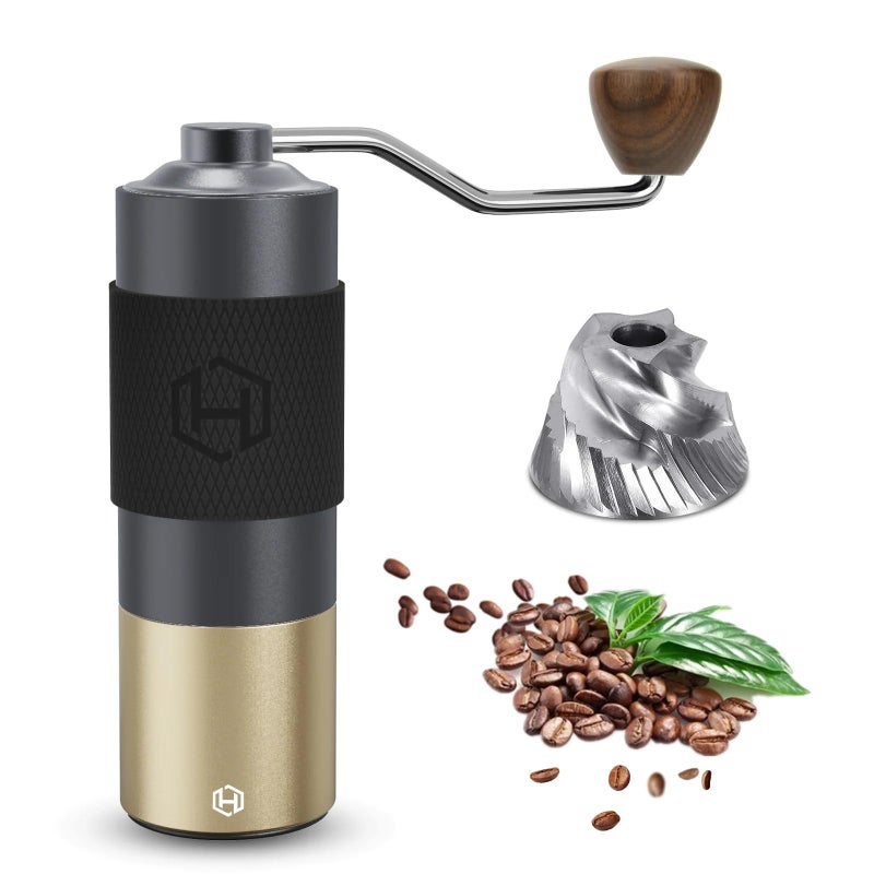 HEIHOX Manual Coffee Grinder - HEIHOX Hand with Adjustable Conical Stainless Steel Burr Mill, Capacity 30g Portable Mill Faster Grinding Efficiency Espresso to Coarse for Office, Home, Camping  - Image 1