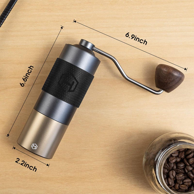 HEIHOX Manual Coffee Grinder - HEIHOX Hand with Adjustable Conical Stainless Steel Burr Mill, Capacity 30g Portable Mill Faster Grinding Efficiency Espresso to Coarse for Office, Home, Camping  - Image 5