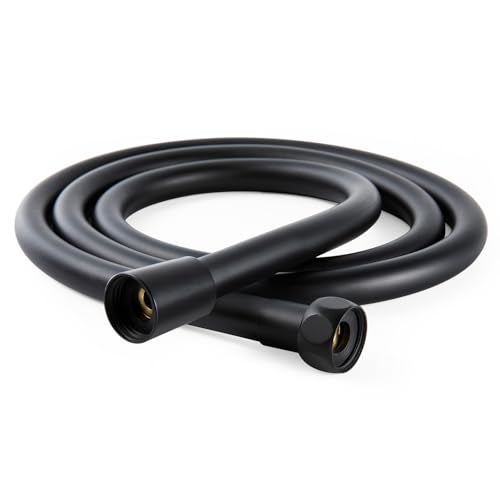 OFFO Ultra-Flex Shower Hose, Premium RV PVC Handheld Shower Head Hose Flex Hoses Extension with Brass Insert and Nut for Bathing Pet Bathing, 60 in Matte Black - Image 1