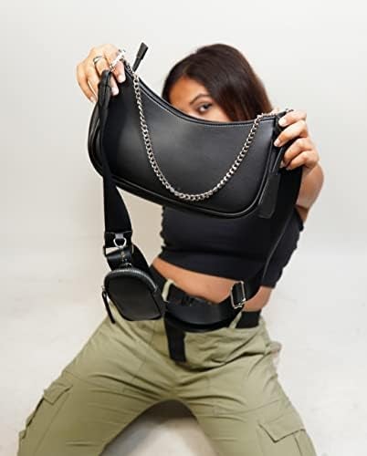 Ceres Cross-Body Sling Bag For Girls/Women | Leather Crossbody Bag With Detachable Shoulder Strap | Ladies Purse Handbag - Black - Image 2
