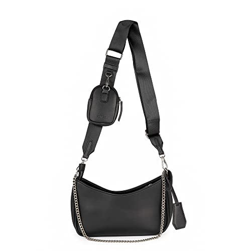 Ceres Cross-Body Sling Bag For Girls/Women | Leather Crossbody Bag With Detachable Shoulder Strap | Ladies Purse Handbag - Black - Image 1