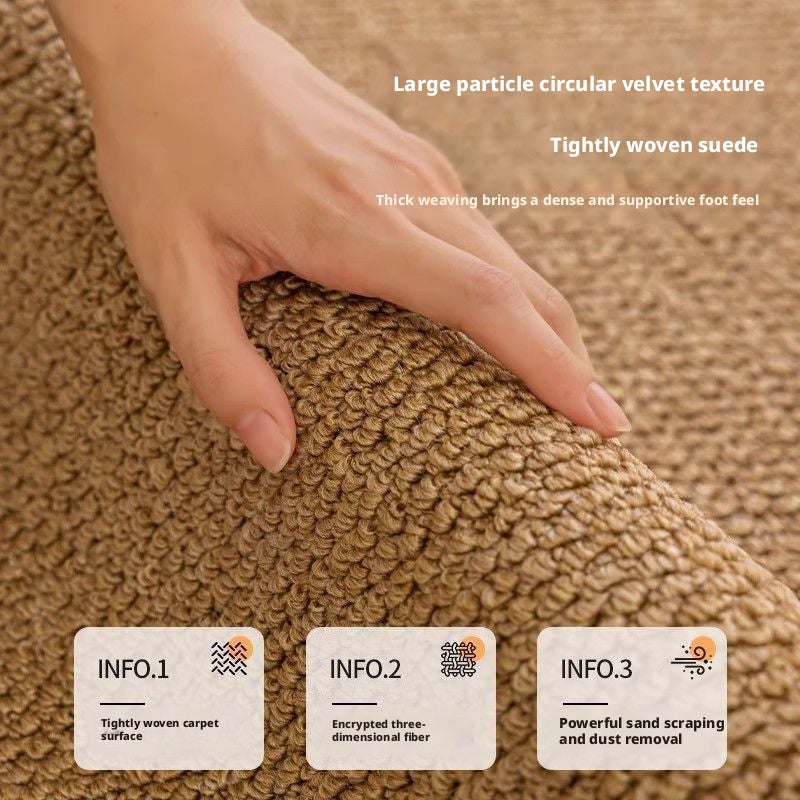 Japanese Style Solid Color Sisal-Like Area Rug, Thickened Dirt-Resistant, Polypropylene, Machine Washable - Image 3