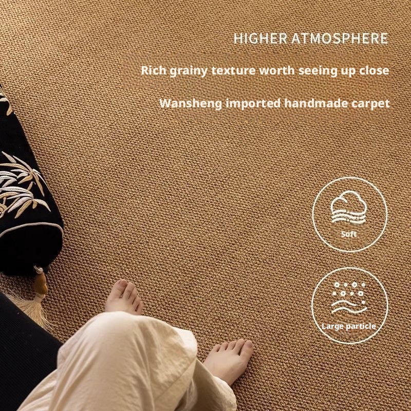 Japanese Style Solid Color Sisal-Like Area Rug, Thickened Dirt-Resistant, Polypropylene, Machine Washable - Image 4